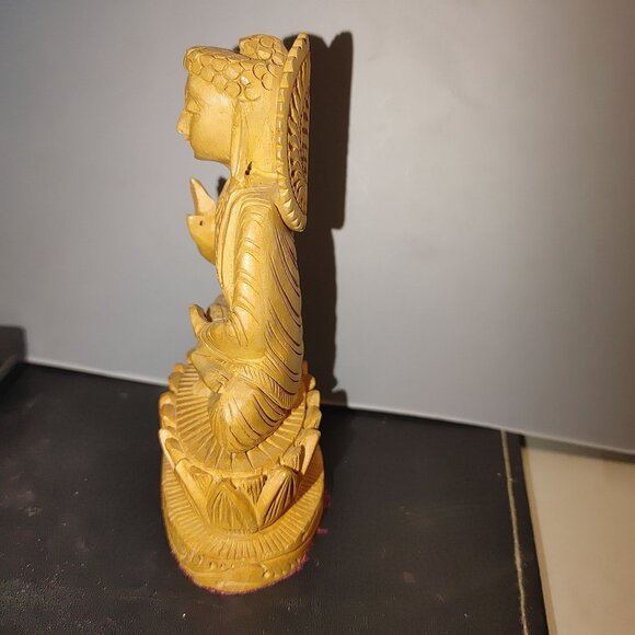 Wooden Japanese Buddha Interpreting the Dharma Handcrafted Idol Feng Shui Indian - Picture 2 of 7